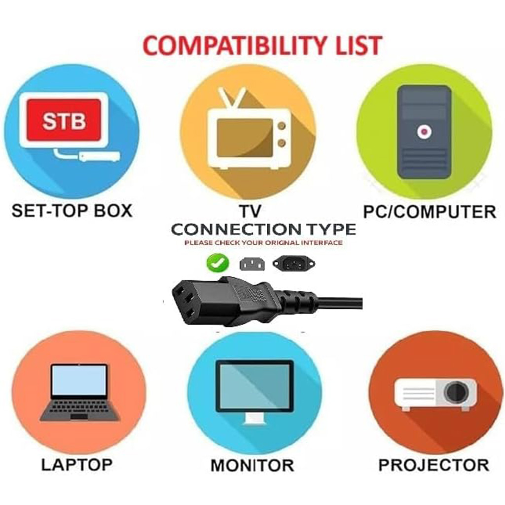 power cable, pc power cable, hp printer power cable, printer cable, 3 pin power cable, power cord, 3 pin plug, printer power cable