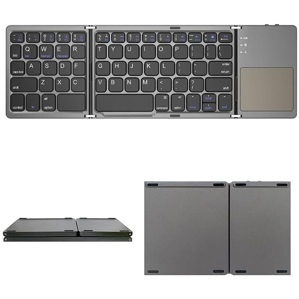portable keyboard, wireless keyboard, bluetooth keyboard, foldable keyboard wireless, wireless keyboard with touchpad, compact keyboard