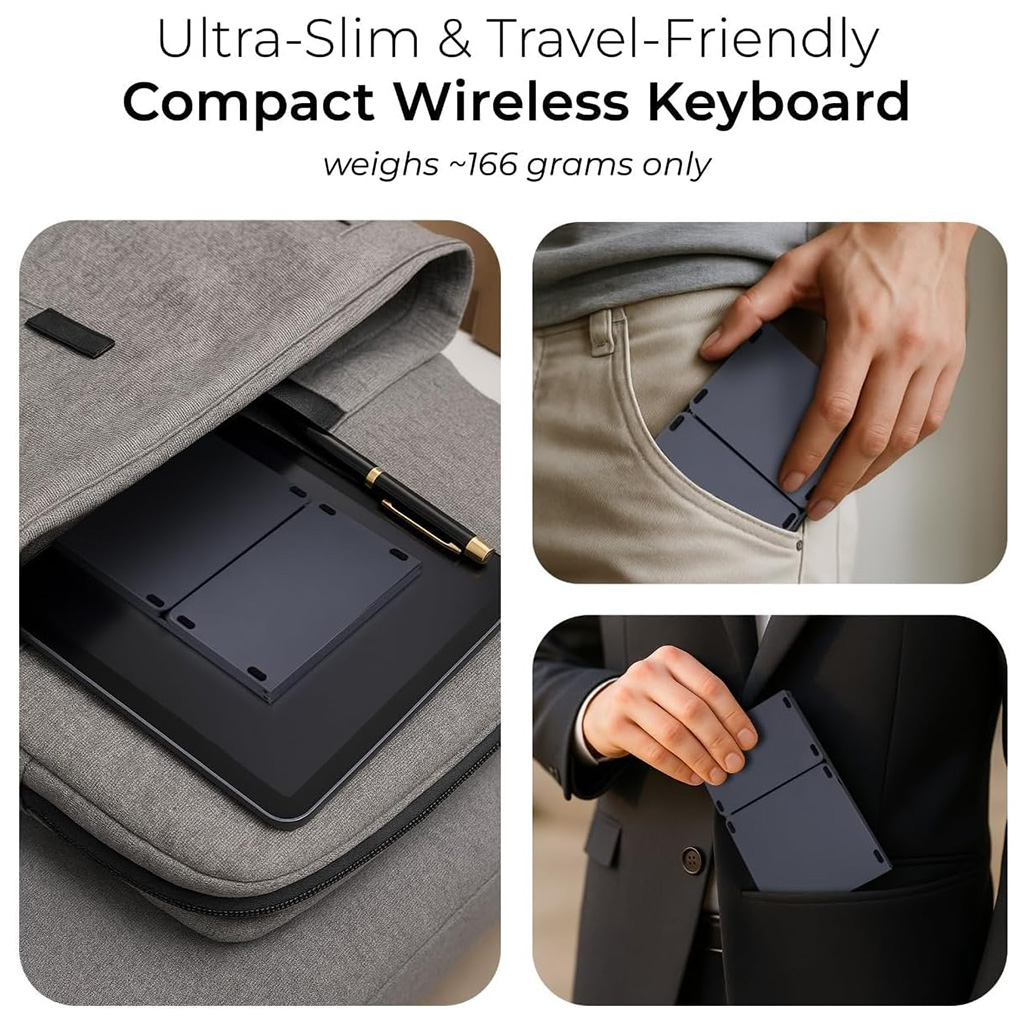 portable keyboard, wireless keyboard, bluetooth keyboard, foldable keyboard wireless, wireless keyboard with touchpad, compact keyboard