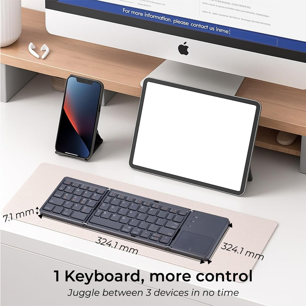 portable keyboard, wireless keyboard, bluetooth keyboard, foldable keyboard wireless, wireless keyboard with touchpad, compact keyboard