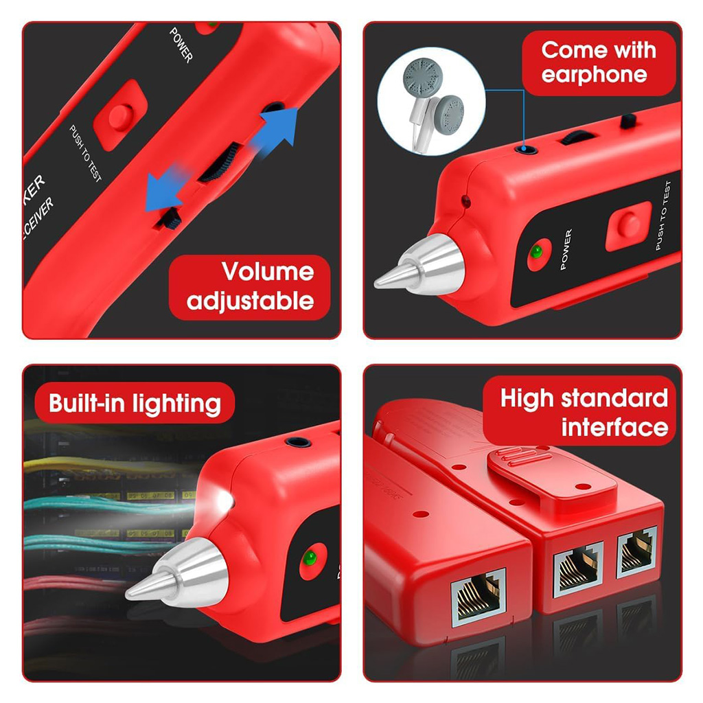 ethernet tester, network tester, cable tracker, cable tester, lan cable tester, cat6 cable tester