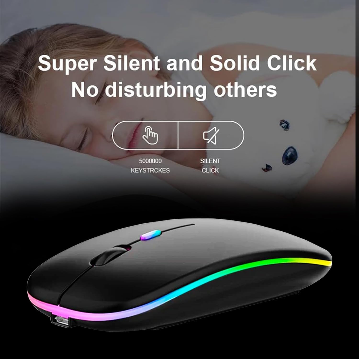 wireless mouse bluetooth rechargeable for tablet laptop ipad mobile silent gaming