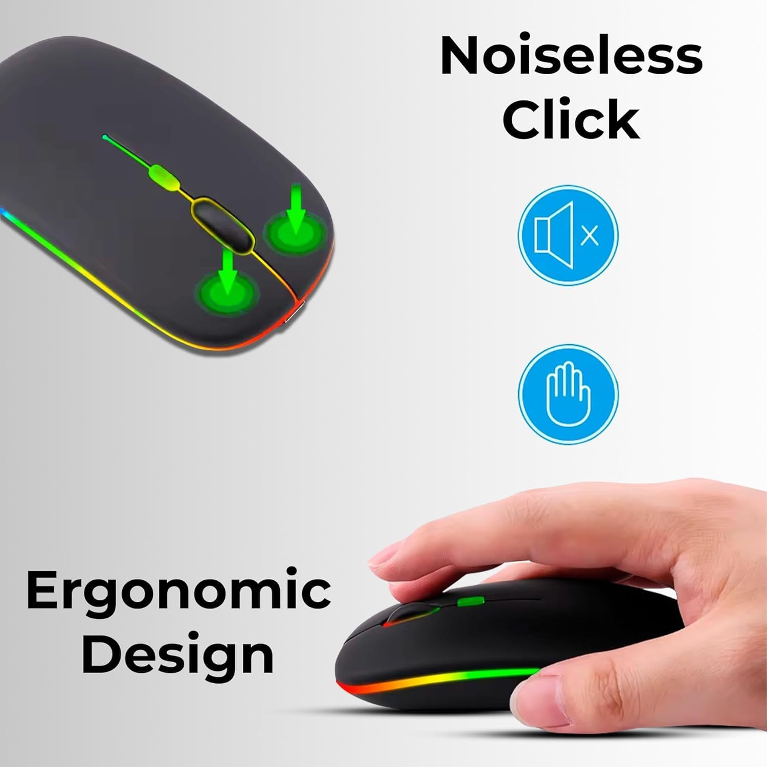 wireless mouse bluetooth rechargeable for tablet laptop ipad mobile silent gaming