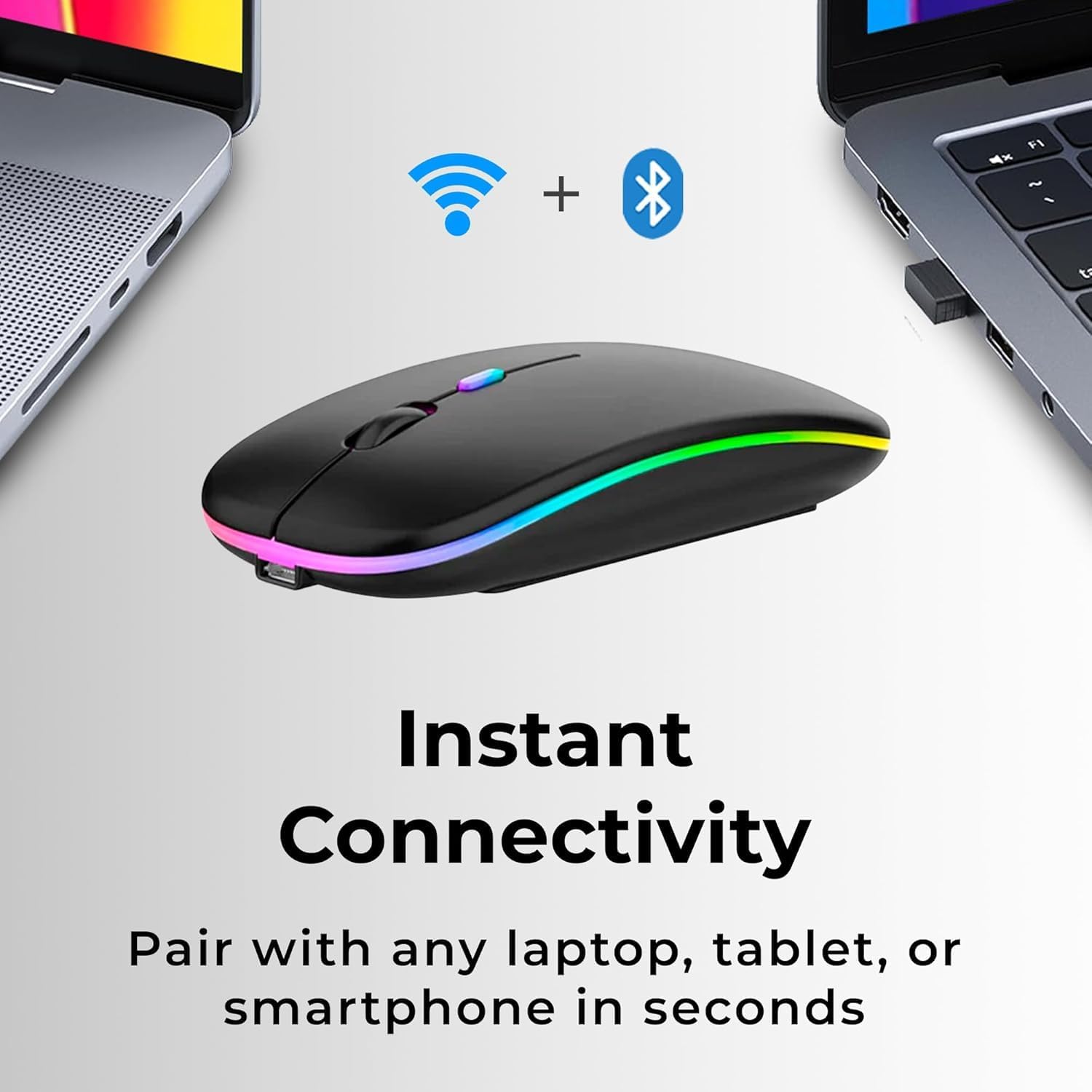 wireless mouse bluetooth rechargeable for tablet laptop ipad mobile silent gaming